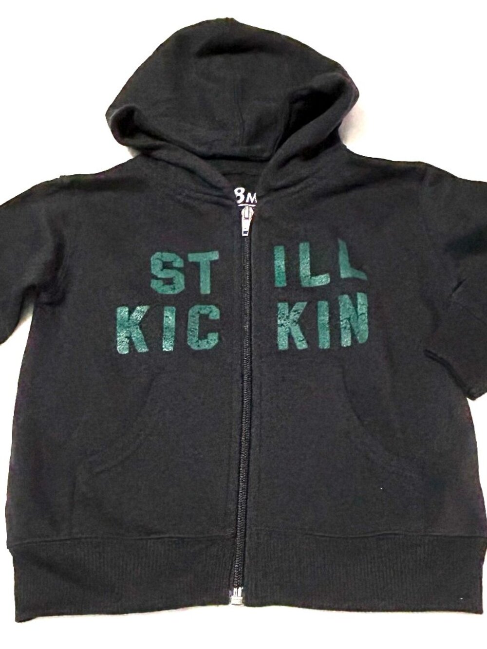 18 Month Black Full Zip up Sweatshirt Hoodie Still Kickin Nora McInerny MPLS NEW